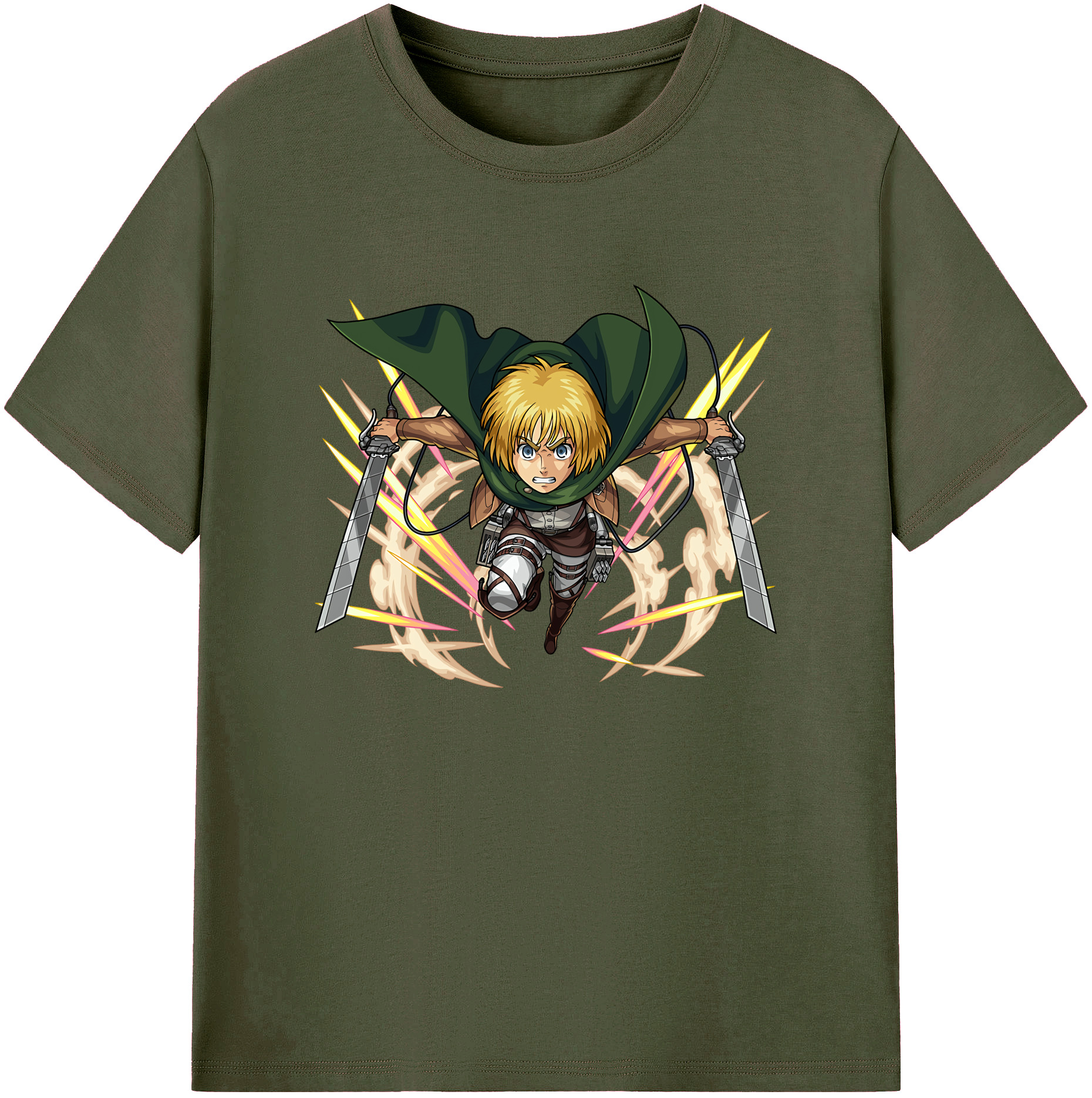 （画像用） 進撃の巨人 アルミン·アルレルト Attack on Titan Armin Arlert 綿100％ メンズ半袖Tシャツ｜肌触りやわらか＆通気性